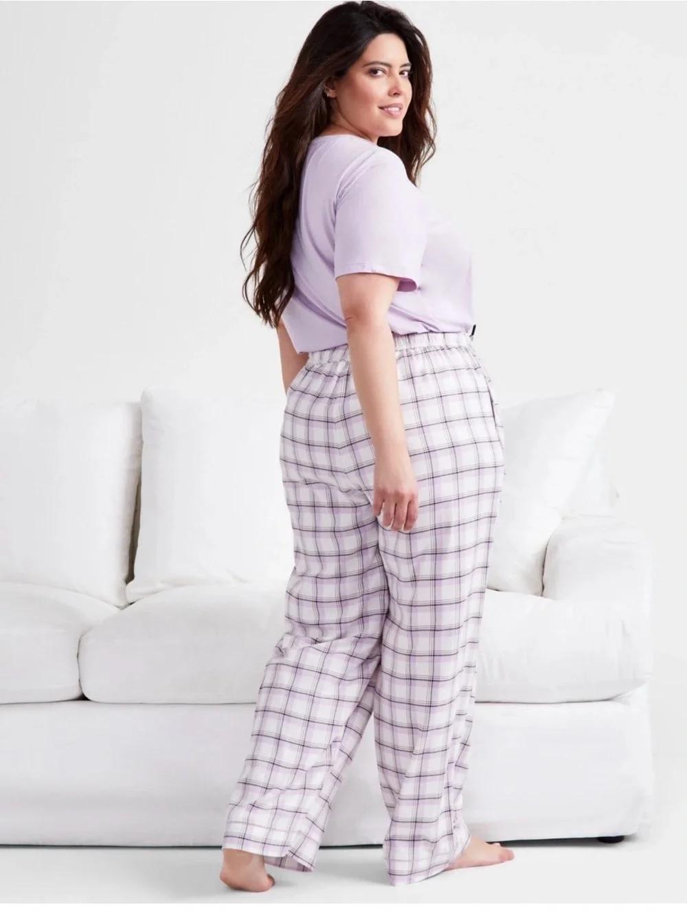 State Of Day Pajama Pants Sunday Plaid, XXL Purple